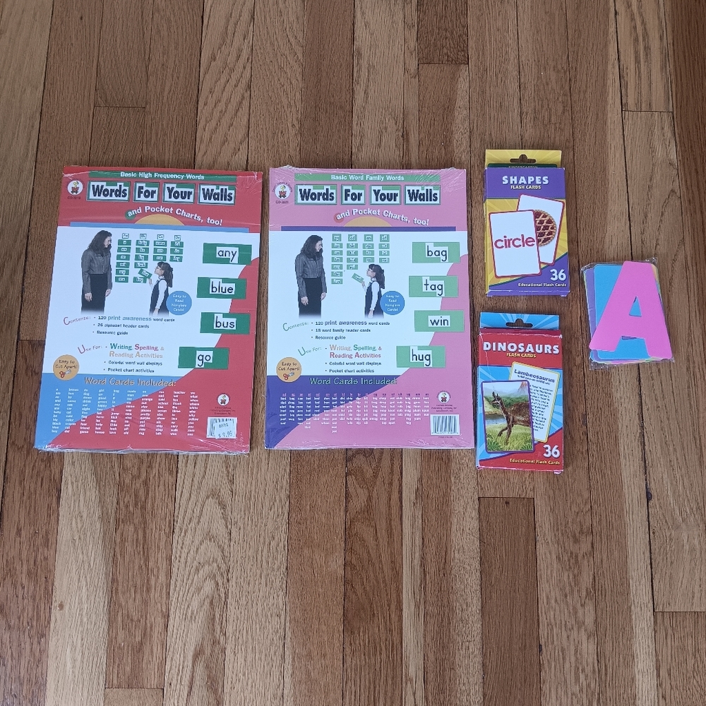 Words For Your Walls, Shapes Flashcards, Dinosaur Flashcards, And Paper Letters.